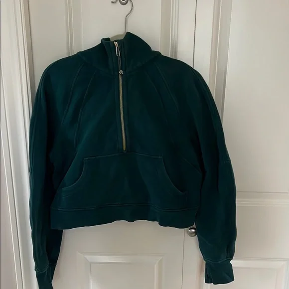 Lululemon Scuba Dark Green Half-Zip Pullover - Picture 1 of 5